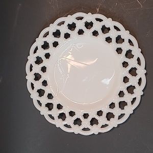 Westmoreland "Forget Me Not" milk glass plate